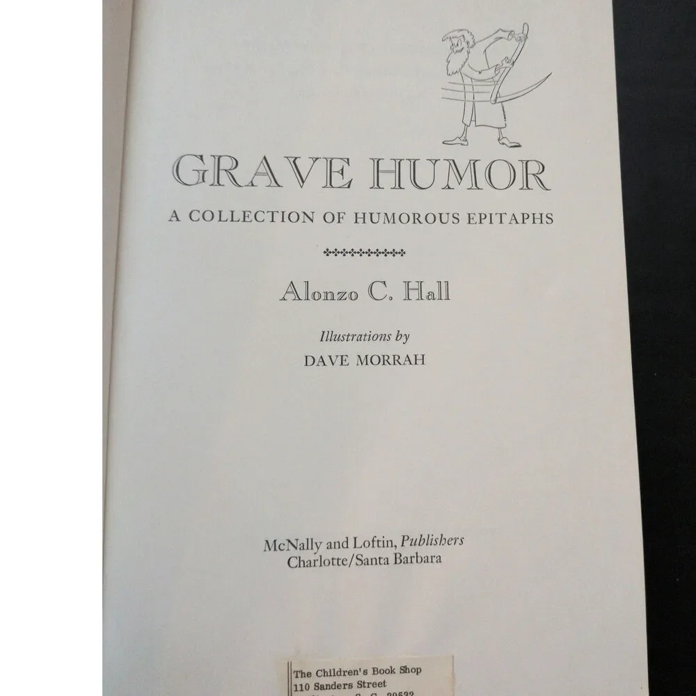 Grave Humor Alonzo C Hall  Tombstone Epitaphs Book Paperback Illustrated